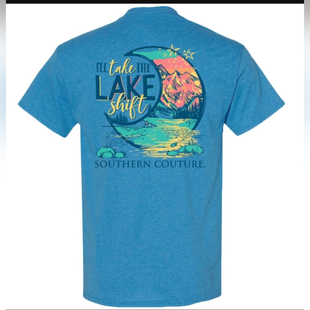 Various Sizes-SOUTHERN COUTURE CLASSIC I'LL TAKE THE LAKE SHIFT T-SHIRT-NWT
